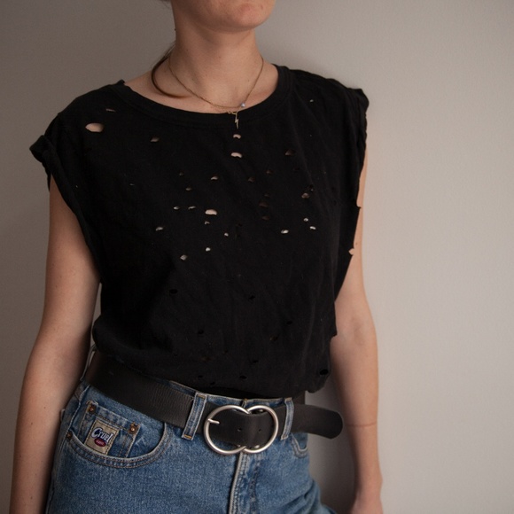 Free People Black Cotton Shirt - Picture 3 of 5